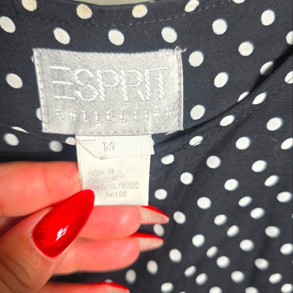 Esprit polka dot button-down shirt Size:M Color:Black/White - Picture 5 of 6